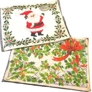 39 vintage paper placemats Hallmark Christmas Santa